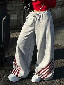 Coolane 夏季运动休闲印花宽松运动裤 - 灰色 - 查看 4