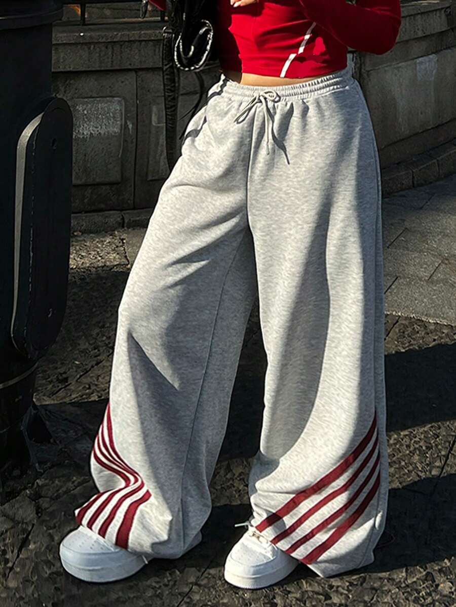 Coolane 夏季运动休闲印花宽松运动裤 - 灰色 - 查看 1