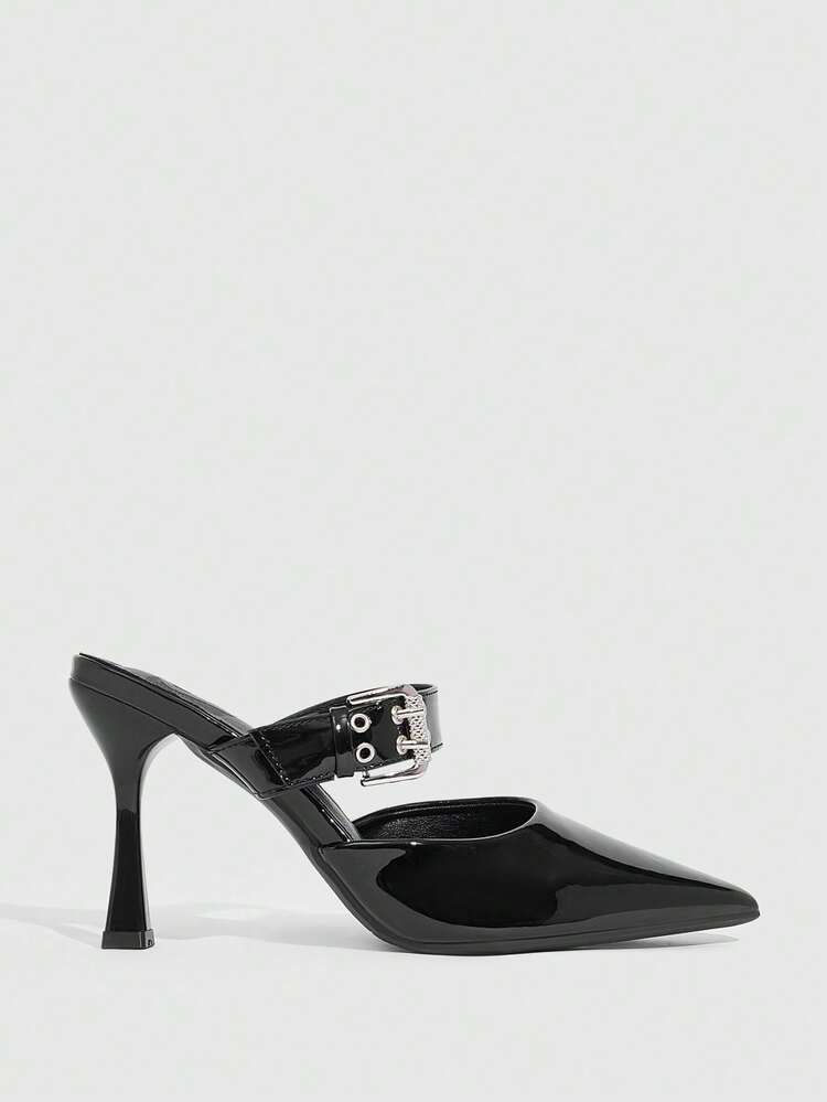 CUCCOO SZL Elegant Pointed Toe High Heel Sandals, Summer Buckle Strap Sandals Prom Heels