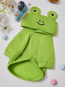 PETSIN 1pc Animal Cosplay Costume Hoodie, Suitable For Dogs And Cats To Wear Outdoors - Green - View 4