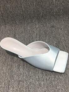 CUCCOO CHICEST Open Toe Heeled Mules Back To School Shoes College Student Shoes Spring Shoes Spring Break Easter For Christmas Valentine's Day Elegant Shoes - Light blue - View 14