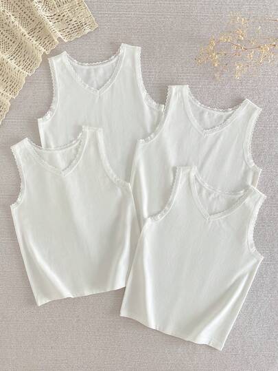 4件套少女纯色休闲吊带背心