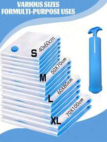 真空压缩袋、真空收纳袋、密封袋、手动气泵、衣物收纳袋、旅行压缩袋、家用行李袋、真空袋、衣物收纳袋、旅行、收纳袋、旅行配件、旅行整理袋、节省居家收纳空间、旅行收纳挂式衣物袋,适用于床上用品、衣物、返校用品、礼品、必备收纳物品 - 彩色 - 查看 2