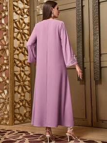 Layrah 优雅派对亮片花卉刺绣连衣裙 - 粉色 - 查看 2