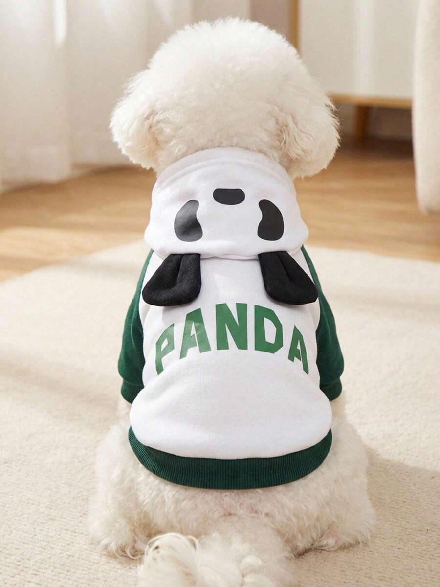 PETSIN 1件动物主题角色扮演连帽卫衣，适合猫狗户外穿着。 - 白綠 - 查看 1
