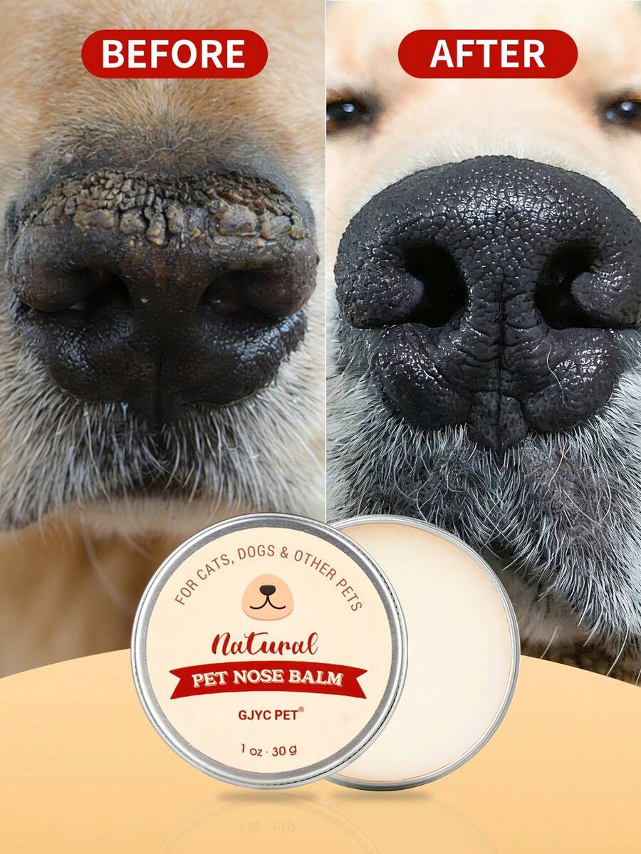 PETSIN 宠物鼻部润肤膏，适用于犬猫 - 舒缓鼻部和爪垫，蕴含天然蜂蜡、椰子油和乳木果油 | 修复干燥、皲裂的鼻子和爪垫 | 温和可舔舐的保湿霜，1盎司 - 白色 - 查看 1