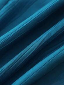 Franclia 法国蓝高腰褶裥裤，轻薄夏季长裤，女式喇叭裤 - 藍色 - 查看 4