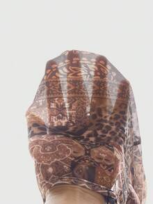 ROMWE Avant Vacation Style Shiny Sequin Draped Neck Camisole In Brown - Brown - View 5