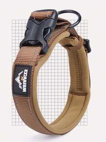 1pc Premium Dog Collar, Tactical Dog Collar With Handle And Heavy Duty Quick Release Metal Buckle, Thick, Adjustable, Reflective, Suitable For Medium To Large Dog Training - Multicolor - View 1