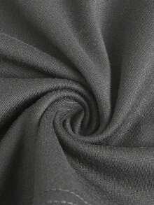 SHEIN 2件套少女黑色和灰色针织翻边阔腿裤，百搭长裤 - 黑色 - 查看 7