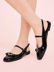 CUCCOO DOLLMOD 女士搭扣设计休闲通勤百搭时尚鞋 - 黑色 - 查看 5