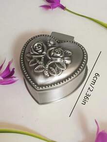 1个小型金属复古经典创意珍藏首饰盒，仿古金色，女士礼品旅行日常使用复古风格首饰收纳盒 - 彩色 - 查看 7