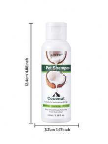 Champú y acondicionador de coco natural para mascotas - Fórmula hidratante 2 en 1 para perros y gatos con aceite de coco, calma la piel seca y deja el pelaje sedoso y brillante, con aroma fresco tropical - 100ml - Ver 5