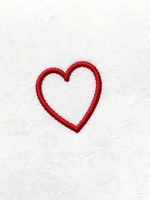 Manfinity Joysei 优雅简约，红色爱心刺绣，男士百搭宽松圆领短袖T恤 - 白色 - 查看 5