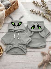 PETSIN 1pc Animal Cosplay Costume Hoodie, Suitable For Dogs And Cats To Wear Outdoors - Grey - View 2