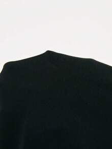 Poéselle 黑色不对称裹身短裙，金属扣设计，高腰迷你裙短裤，夏季街头风休闲女装下装，纯色褶皱金属装饰短裙，百搭夏季法式短裙，2026新款翻折短裤黑色短裙，女士罩衫短裤，女士裹身短裤 - 黑色 - 查看 8