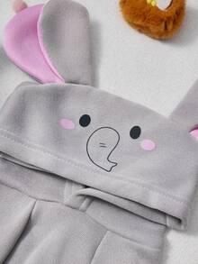 PETSIN 1pc Animal-Themed Cosplay Hooded Sweatshirt Suitable For Dogs And Cats To Wear Outdoors. - Elephant ash - View 9