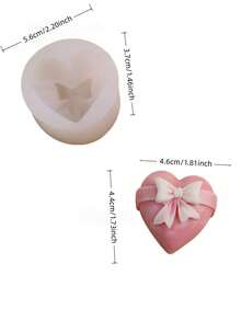 1pc/4pcs Heart Shaped Silicone Molds - Multifunctional Love Theme Wedding Candle, Soap Making And DIY Molds With Elegant Bow Rose Pattern, Easy Demold - Multicolor - View 5