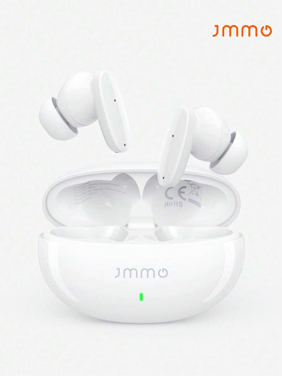 JMMO Wireless Earbuds, Earphone With USB-C For Fast Charging & ENC Noise Canceling Technology For Sports Music Women's Gift Creative Holiday Gift,Gaming Earphone Gifts,Must-Haves For Autumn And Winter - White - View 1