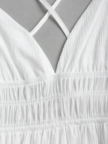 Sweetra French Design Backless Tie Strap Maxi Dress, Summer New Arrival - Black - View 5