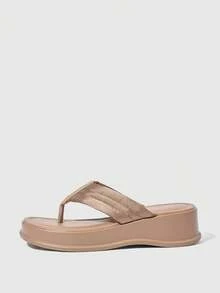 HighSole Online Celebrity Flip-Flops Women Sponge Cake Platform Sandals And Slippers Women Wear New Fashion In Summer. - Khaki - View 2