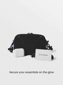 GLOWMODE 0.7升迷你便携防水钥匙扣前袋反光肩带斜挎包腰包，适合秋冬季户外日常活动穿着