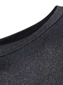 Manfinity Sport PWRUP 男士蜘蛛印花修身长袖运动T恤 - 黑色 - 查看 6