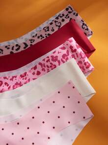 Eraneu 5pcs/Pack Women's Elastic Waist Casual Comfortable Panties - Multicolor - View 6