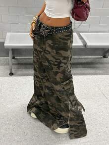 StreetHx Women's Camouflage Print Denim Mini Skirt - Multicolor - View 7