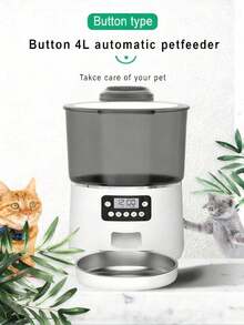 Teckwe FPP040 Pet Intelligent Automatic Feeder With Timed And Quantitative Feeding, Plug-In Button Feeder No Longer Worry About Your Pets Not Eating On Time When You're Away On Errands USB-Powered Dapter: EU, US, Or UK