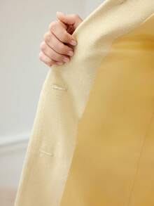 MOTF PREMIUM WOMEN'S RHINESTONE AND FAUX PEARLS DETAIL BELTED LIGHTWEIGHT BLAZER, SPRING/SUMMER - Light Yellow - View 8