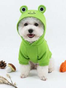 PETSIN 1pc Animal Cosplay Costume Hoodie, Suitable For Dogs And Cats To Wear Outdoors - Green - View 3