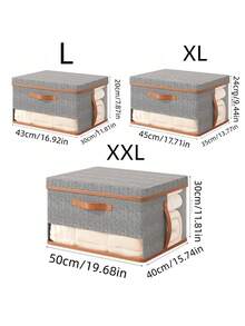 1 Hộp đựng đồ gấp gọn có khóa kéo và tay cầm, màu xám, hình vuông, bằng vải, có nắp đậy, dùng để sắp xếp quần áo, đồ chơi trong tủ quần áo, đồ trang trí nhà cửa. - Nhiều màu - Xem 7