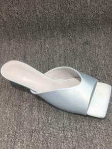 CUCCOO CHICEST Open Toe Heeled Mules Back To School Shoes College Student Shoes Spring Shoes Spring Break Easter For Christmas Valentine's Day Elegant Shoes - Light blue - View 15