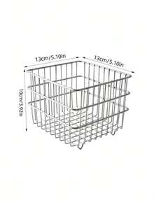 1PC Iron Square Desktop Storage Organizer Basket, Available In Multiple Sizes, For Kitchen Fruit & Vegetable, Makeup Cosmetics, Coffee Capsules, Office Supplies, Back To School Student Gift - Multicolor - View 13