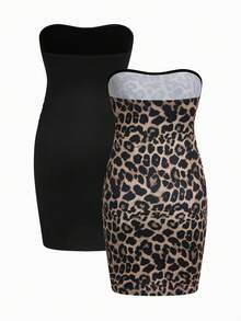 Modmama Váy ống bầu họa tiết da báo và màu trơn - Nhiều màu - Xem 2
