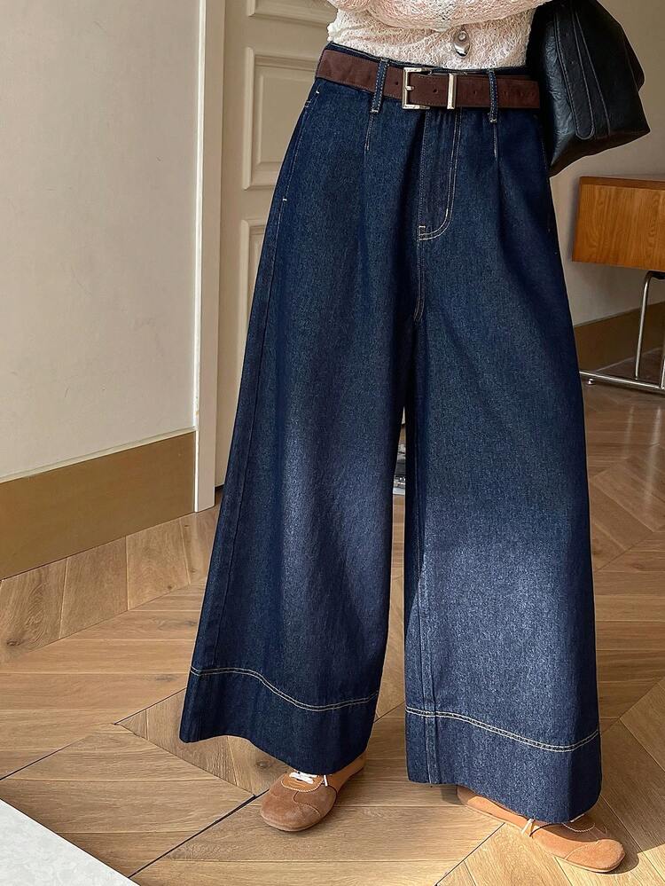 Women's Loose Korean Style Washed Denim Jeans