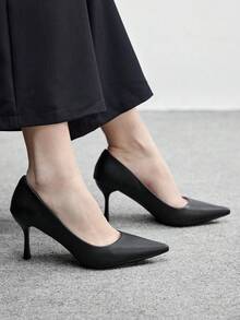 CUCCOO BIZCHIC 女士尖头高跟鞋 - 纯深棕色，复古法式风格，细跟设计，适合春季、春假、复活节、舞会等场合。 - 銅色 - 查看 5