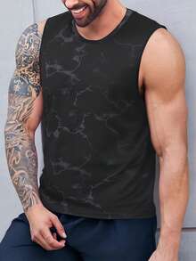 Manfinity Homme Men's Casual Sleeveless Printed Tank Top, Summer - Black - View 6