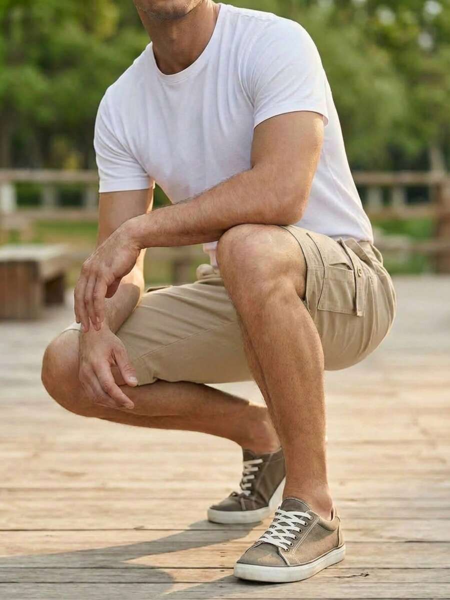 Bermuda Cargo para Hombre | Cómoda, Casual y Funcional - Beis - Ver 1