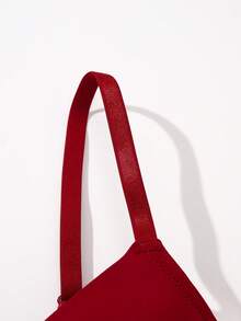 DesireSculpt Áo ngực nữ màu trơn, cài phía trước, có gọng, thoải mái. - Màu Đỏ Sâu - Xem 6