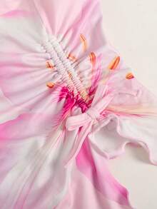 SHEIN Teen Girls Printed Crop Top & Flare Pants Co-Ord Set - Pink - View 6