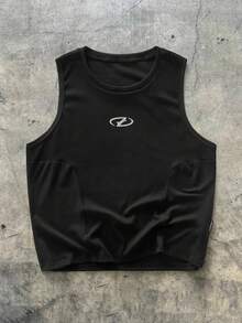 EASEVO Camiseta de tirantes casual con cuello redondo y costillas para hombres de talla grande - Negro - Ver 2