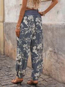 Brillora Women's Loose Printed Woven Pants, Suitable For Spring/Summer Vacation - Iron Gray - View 2