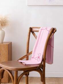 1 buah Selimut Polyester Bermotif Pita, Terasa Sejuk, Kreatif dan Menyenangkan, Terbuat dari Polyester yang Nyaman dan Bernapas, Cocok untuk Musim Panas, Digunakan di Kamar Tidur, Dekorasi Rumah - Berwarna merah muda - View 9