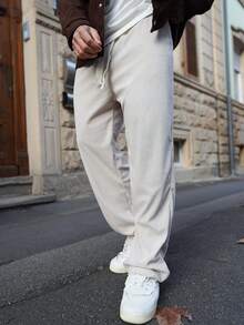 Artur Kramer 2 buc/set pantaloni casual din catifea reiată pentru bărbați, cu picior drept, pantaloni de trening versatili, croială lejeră, pentru primăvară și toamnă - Multicolor - Vizualizare 6