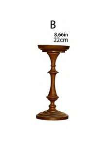 1pc Walnut Retro Aromatherapy Candle Holder Tray Base French Medieval Wood Candle Holder Ornament Decoration - 1pc - View 7