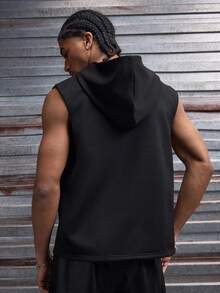 Men's AXEPEAK Casual Fashionable Streetwear Tank Top - Black - View 2