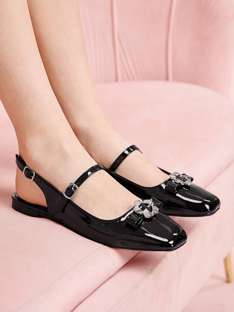 CUCCOO DOLLMOD 女士搭扣设计休闲通勤百搭时尚鞋 - 黑色 - 查看 1