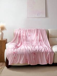 1 buah Selimut Polyester Bermotif Pita, Terasa Sejuk, Kreatif dan Menyenangkan, Terbuat dari Polyester yang Nyaman dan Bernapas, Cocok untuk Musim Panas, Digunakan di Kamar Tidur, Dekorasi Rumah - Berwarna merah muda - View 7